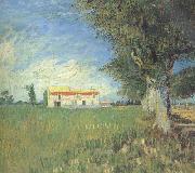 Vincent Van Gogh Farmhous in a Wheat Field (nn04) oil painting reproduction